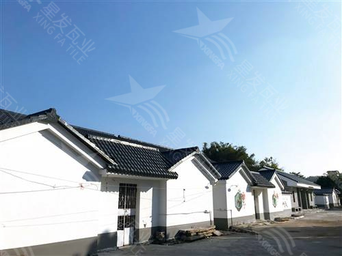 烏魯木齊仿古樹脂瓦一體屋檐裝飾塑料瓦片 古建筑門樓圍墻瓦中式門頭仿古瓦 星發牌定制